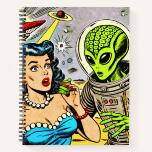 Retro Alien Science Fiction Comics Notitieboek