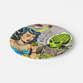 Retro Alien Science Fiction Comics Papieren Bordje (Gekanteld)