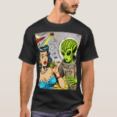 Retro Alien Science Fiction Comics T-shirt (Voorkant)
