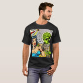 Retro Alien Science Fiction Comics T-shirt (Voorkant volledig)