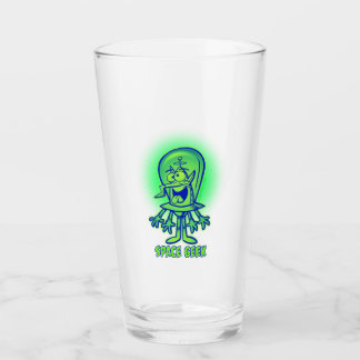 Retro Alien Space Geek Glass Tumbler