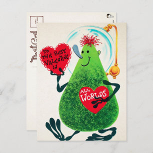 Retro Alien Valentijnsdag Briefkaart