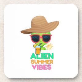 Retro Alien Zomer Strand Sfeer Bier Onderzetter