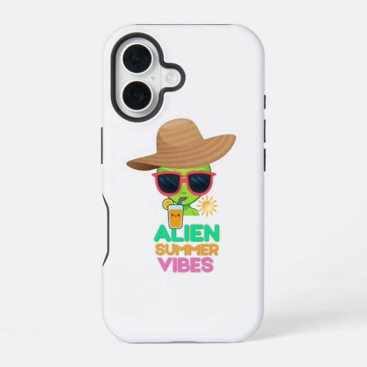 Retro Alien Zomer Strand Sfeer iPhone 16 Hoesje (Achterkant)