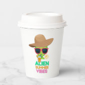 Retro Alien Zomer Strand Sfeer Papieren Bekers (Voorkant)