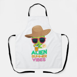 Retro Alien Zomer Strand Sfeer Schort