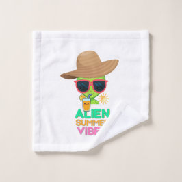 Retro Alien Zomer Strand Sfeer Washandje