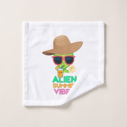 Retro Alien Zomer Strand Sfeer Washandje (Wasdoekje)