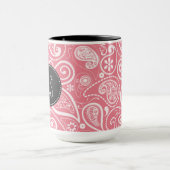 Retro-alkboard; Blush Pink Paisley; Floral Mok (Midden)