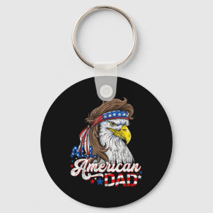 Retro All American Dad 4 van juli Shirt Daddy EAG Sleutelhanger