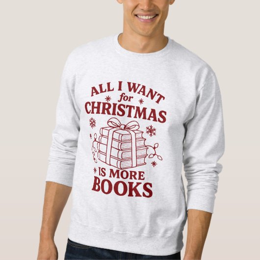 Retro All I Want for Christmas More Books Trui (Voorkant)