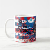 Retro Alle Amerikaanse Babe-4th van Juli Leuke Mei Koffiemok (Links)