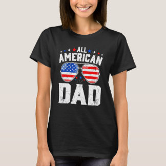 Retro Alle Amerikaanse Pap US Flag Retro Familie T-shirt