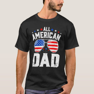 Retro Alle Amerikaanse Pap US Flag Retro Familie T-shirt