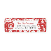 Retro Alle kleurentelefoonpatronen Etiket (Voorkant)