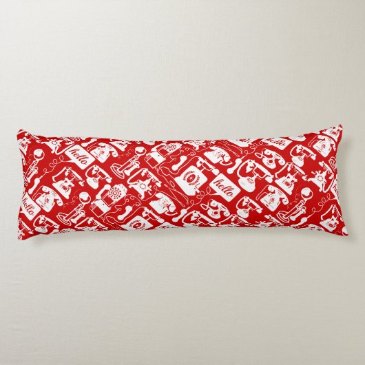 Retro Alle kleurentelefoonpatronen Lichaamskussen (Achterkant)