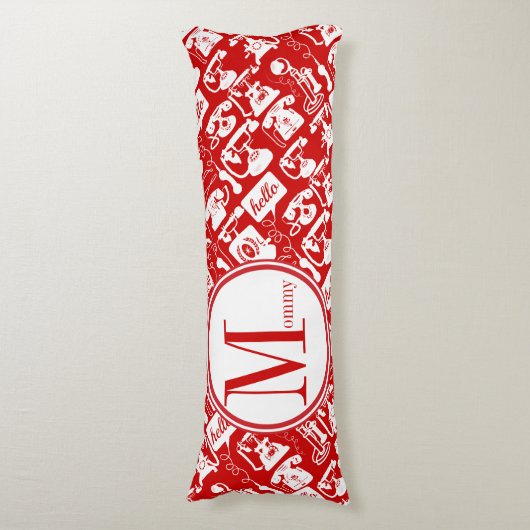 Retro Alle kleurentelefoonpatronen Lichaamskussen (Voorkant Verticaal)