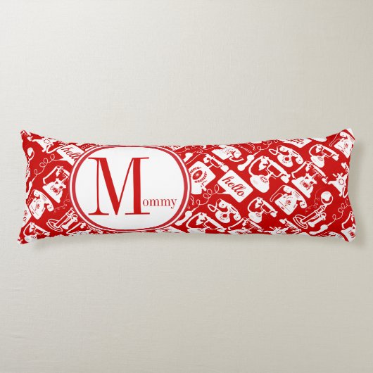 Retro Alle kleurentelefoonpatronen Lichaamskussen (Voorkant)