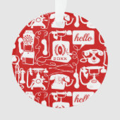 Retro Alle kleurentelefoonpatronen Ornament (voorkant)