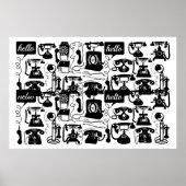 Retro Alle kleurentelefoonpatronen Poster (Voorkant)