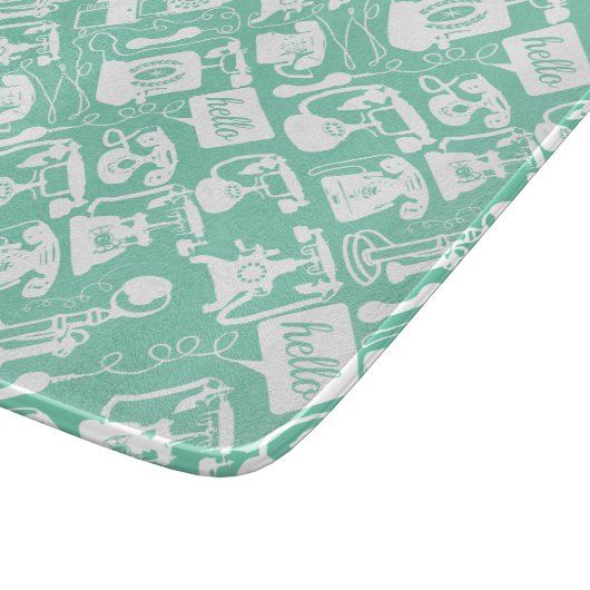 Retro Alle kleurentelefoonpatronen Snijplank (Hoek)