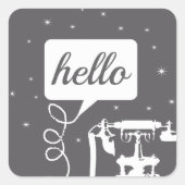 Retro Alle kleurentelefoonpatronen Vierkante Sticker (Voorkant)