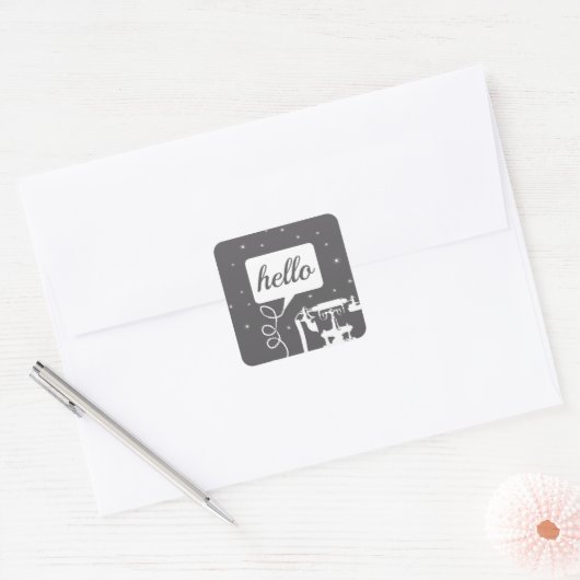 Retro Alle kleurentelefoonpatronen Vierkante Sticker (Envelop)