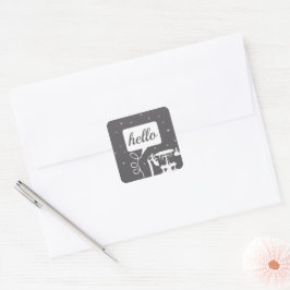 Retro Alle kleurentelefoonpatronen Vierkante Sticker