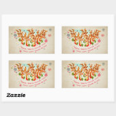  Retro Alle Santa's rendieren Rechthoekige Sticker (Vel)