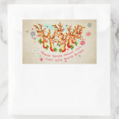  Retro Alle Santa's rendieren Rechthoekige Sticker (Tas)