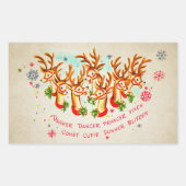  Retro Alle Santa's rendieren Rechthoekige Sticker (Voorkant)