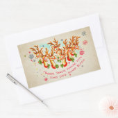  Retro Alle Santa's rendieren Rechthoekige Sticker (Envelop)