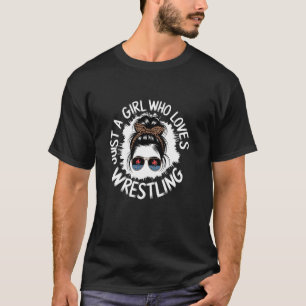 Retro Alleen Een Meisje Dat Van Worstelen Houdt Vr T-shirt