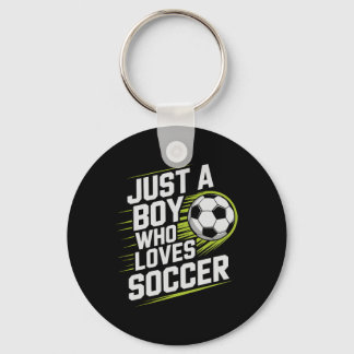 Retro Alleen Jongen Die Van Voetbal Houdt Spel Doe Sleutelhanger
