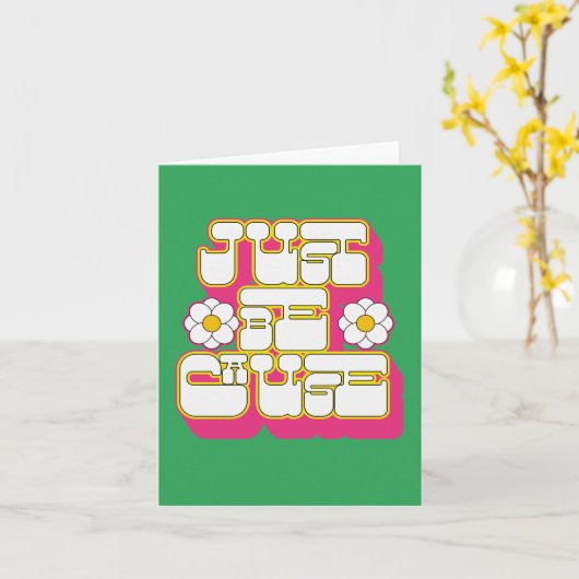 Retro alleen omdat Roze en Groen Kaart (Gele Bloem)