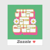 Retro alleen omdat Roze en Groen Sticker (Vel)