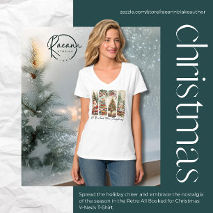 Retro Allemaal Geboekt voor Kerstmis V-Hals T-Shir T-shirt