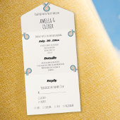 Retro alles in één bruiloft uitnodiging