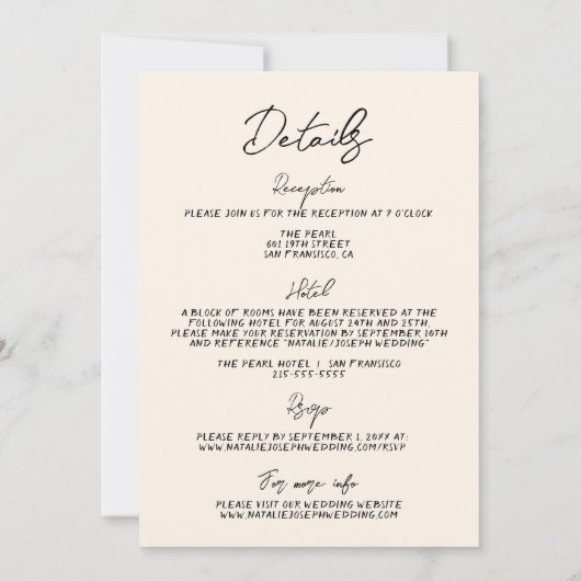 Retro alles in één hand getekend geschreven eigenz kaart (Achterkant)