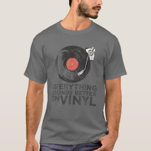 Retro alles klinkt beter op vinyl t-shirt