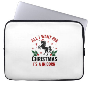 Retro Alles wat ik voor Kerstmis wil is een Eenhoo Laptop Sleeve