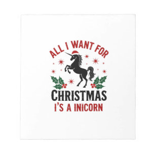Retro Alles wat ik voor Kerstmis wil is een Eenhoo Notitieblok