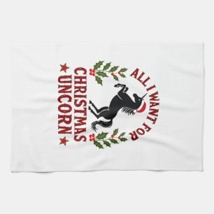 Retro Alles Wat Ik Voor Kerstmis Wil Is Een Eenhoo Theedoek