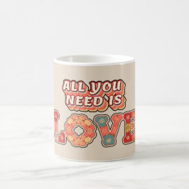 Retro "Alles wat je nodig hebt is liefde" Koffiemok
