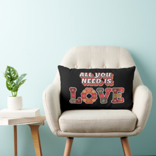 Retro "Alles wat je nodig hebt is liefde" Kussen