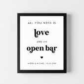 Retro Alles wat je nodig hebt is Love Open Bar Tro Poster