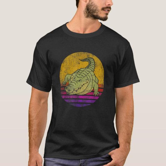 Retro  Alligator Gator Crocodile Zoo Animal T-shirt (Voorkant)