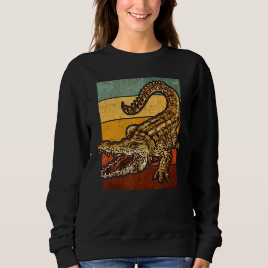 Retro Alligator Gator Crocodile Zoo Animal Trui (Voorkant)
