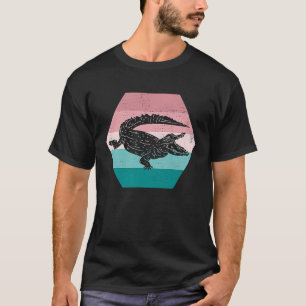 Retro  Alligator Silhouette Wilde Dier Alle T-shirt