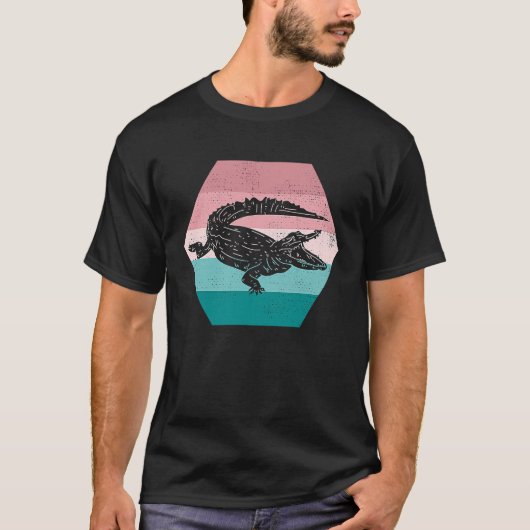 Retro Alligator Silhouette Wilde Dier Alle T-shirt (Voorkant)
